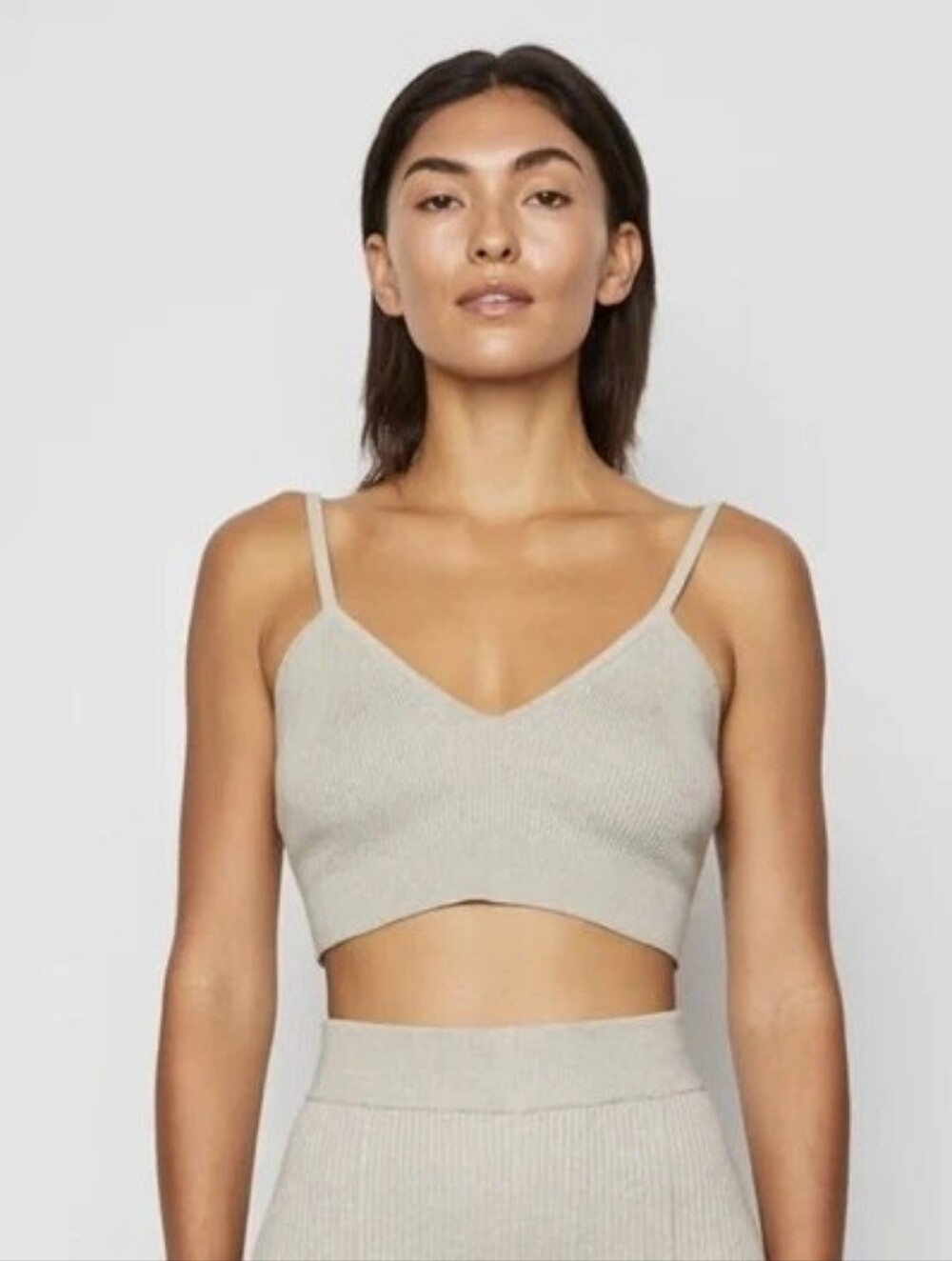 NWT Bailey 44 Beige Risa Bralette Knit Cropped Cami Top